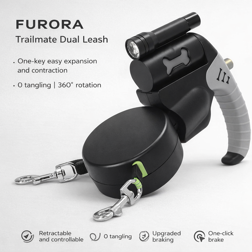 FuroraPaw™ TrailMate Elite Dual Dog Leash